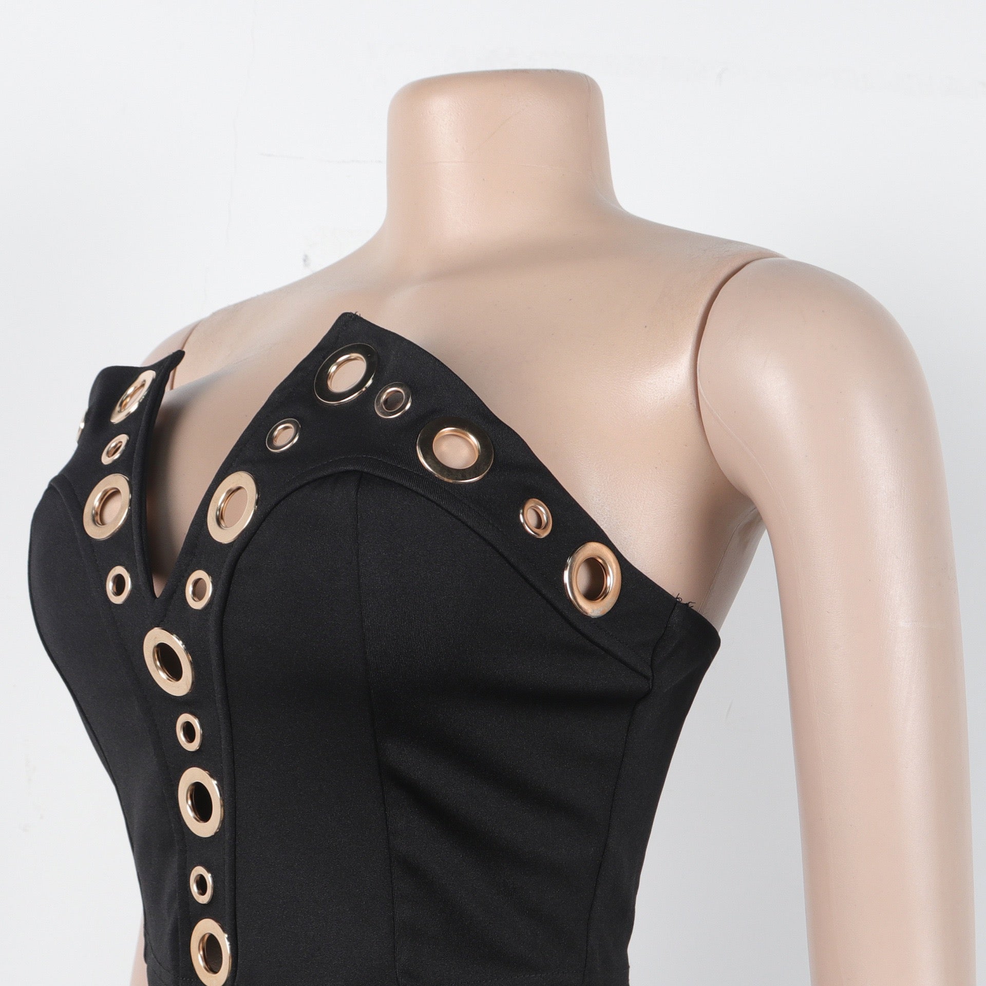 Vixen Vibe Eyelet Strapless Wide-Leg Jumpsuit