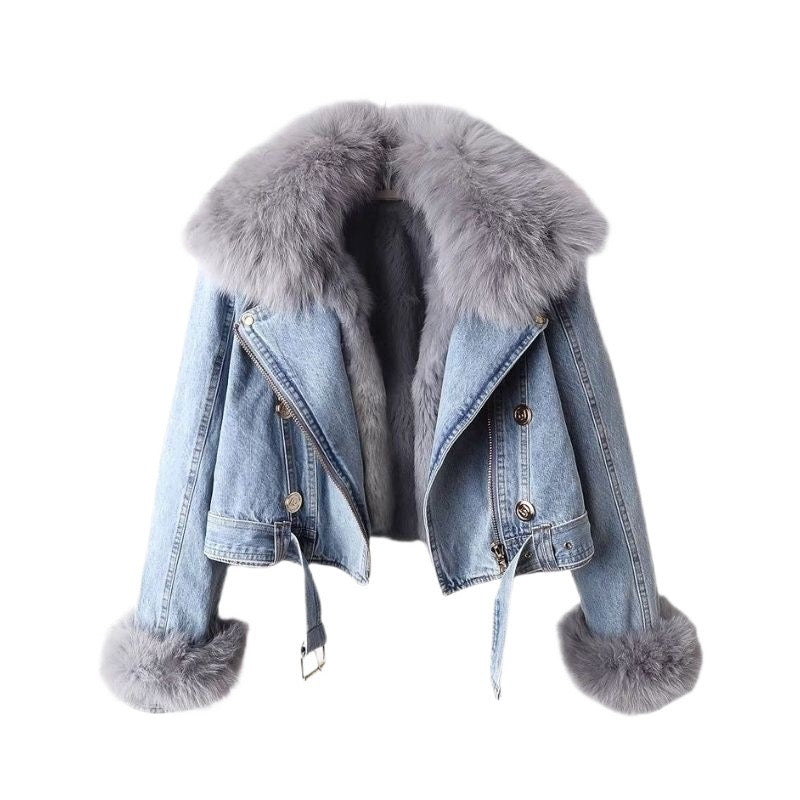 Retro Fur Jean Jacket