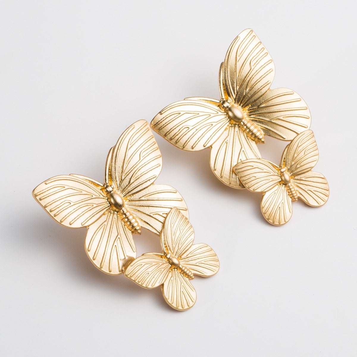 Golden Butterfly Wing Earrings