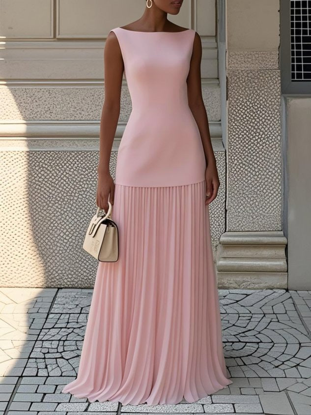 Grace Pleated Elegance Maxi Dress