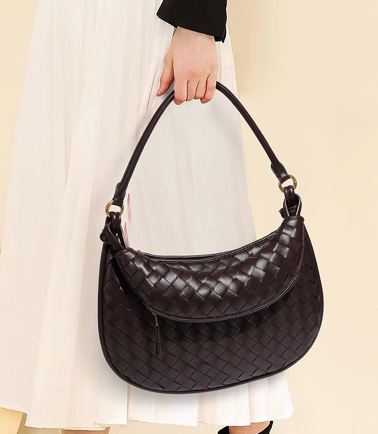 Cross stitch Crescent Handbag