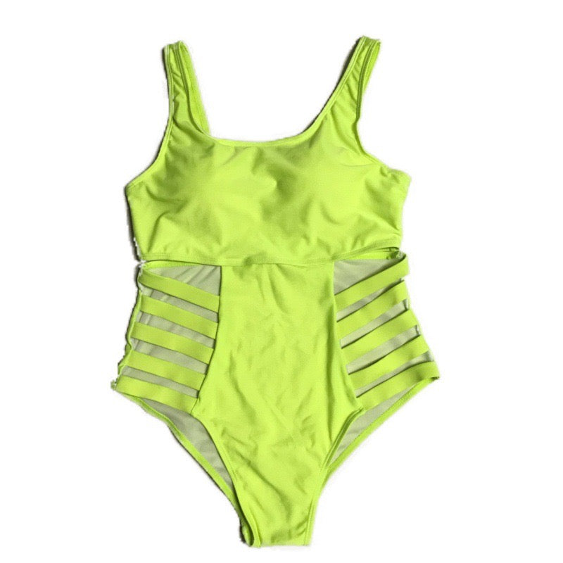 Strappy Plus Size High-Waisted Swimsuit