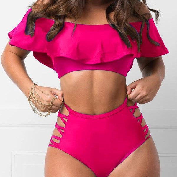 Ruffle Off-Shoulder Two Piece