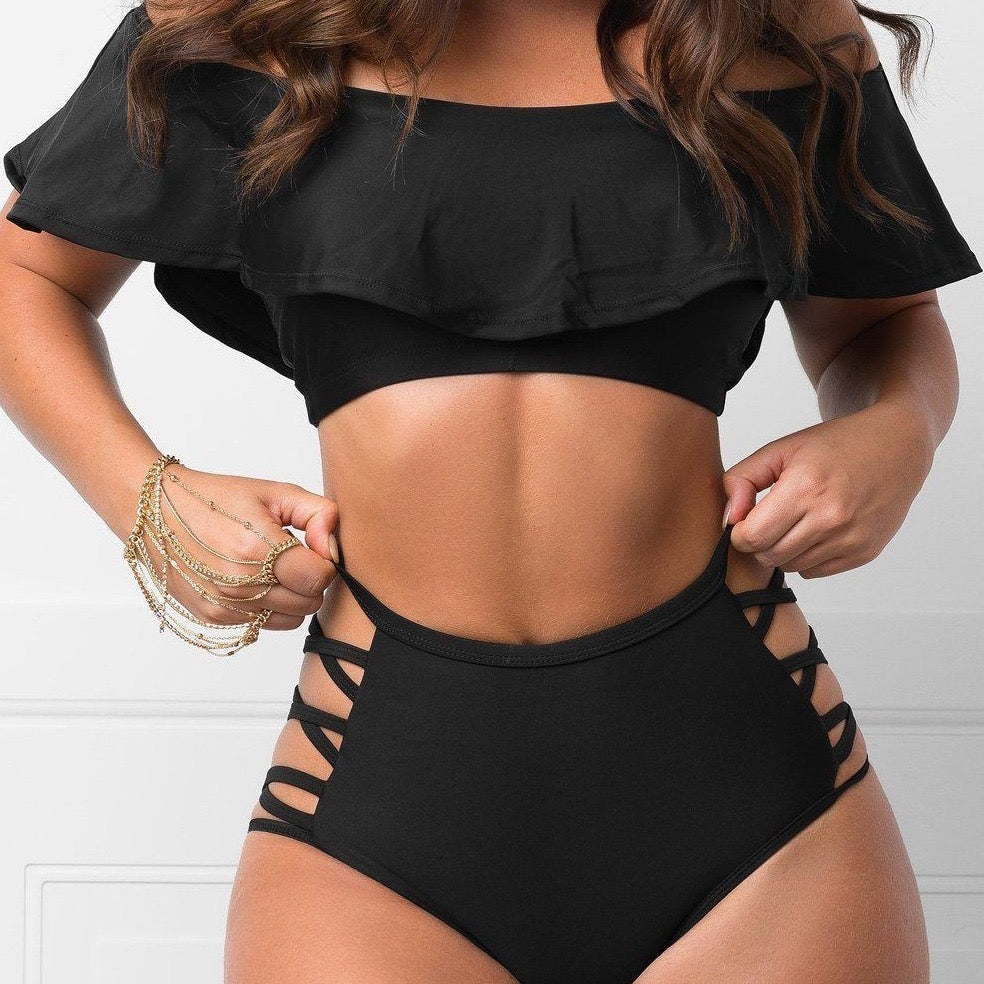 Ruffle Off-Shoulder Two Piece