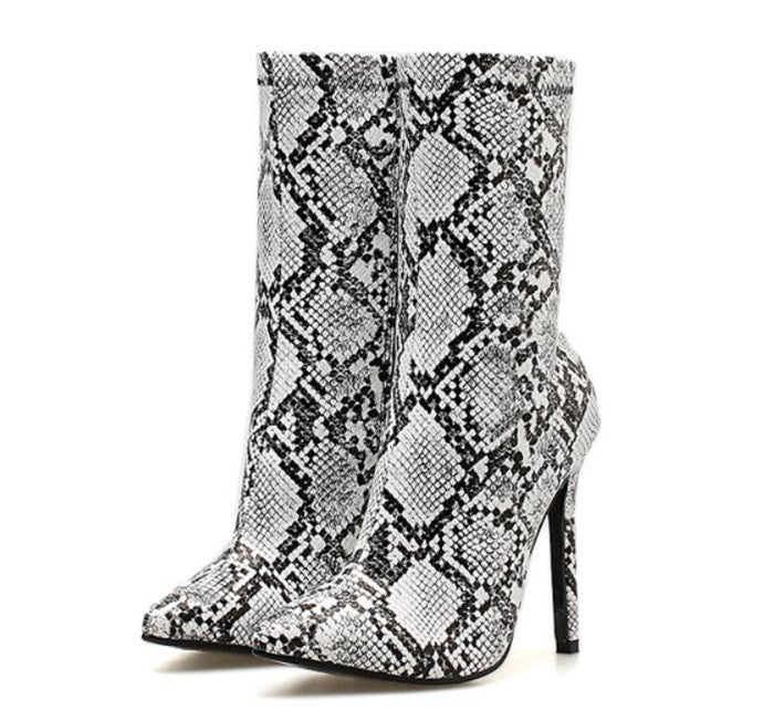 Snakeskin Booties