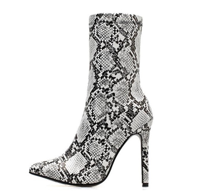 Snakeskin Booties