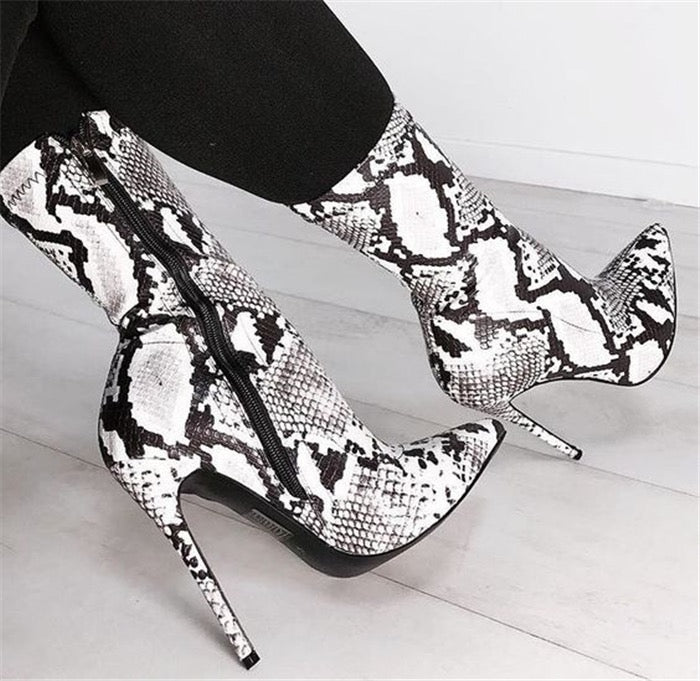 Snakeskin Booties