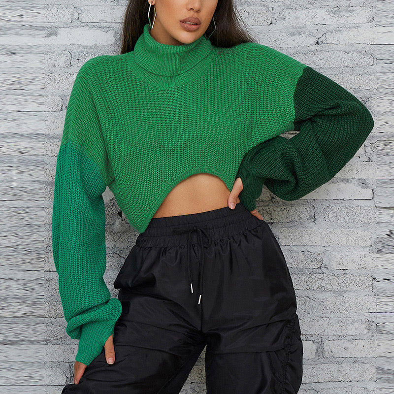 Cozy Chic Crop Turtleneck Sweater