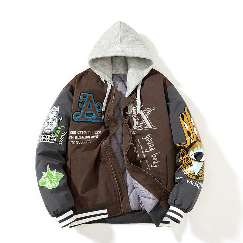 Men’s Street Style Graphic Varsity Jacket