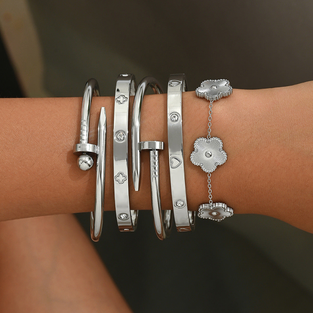 Love Clover Bracelet Stack