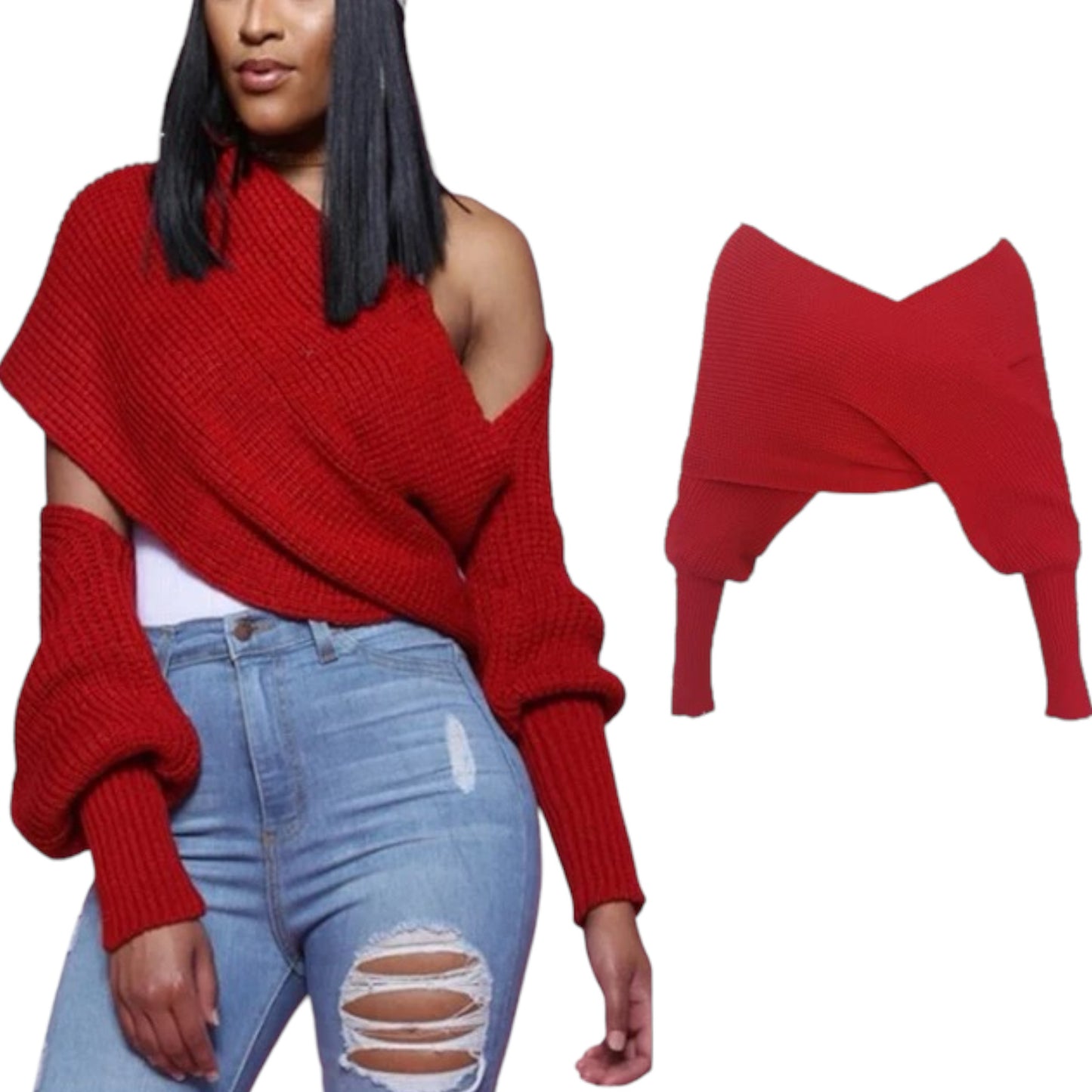Multi Style Wrap Sweater