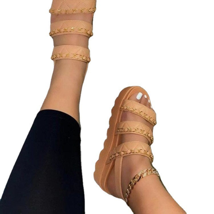 Chain-Link Platform Sandals
