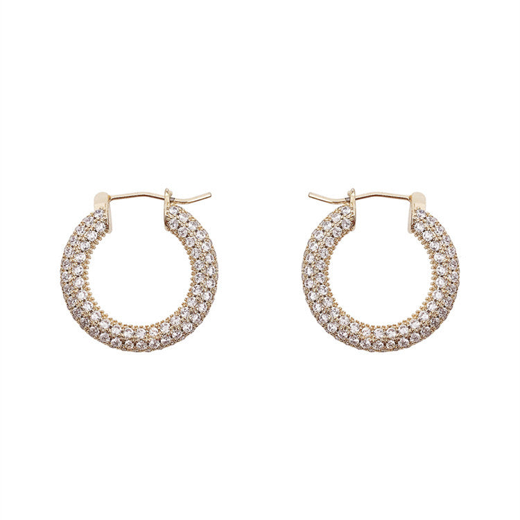 Rhinestone Mini Hoop Earrings