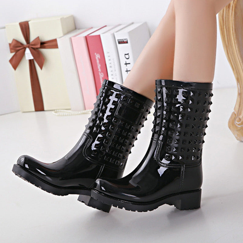 Studded Rain Boots.