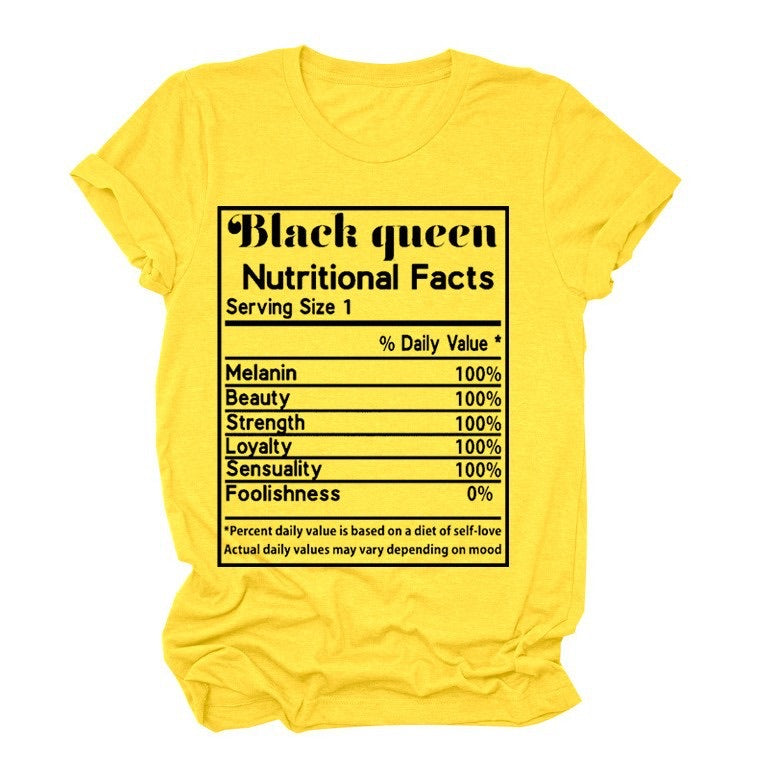 Black Queen Ingredients Facts T-Shirt