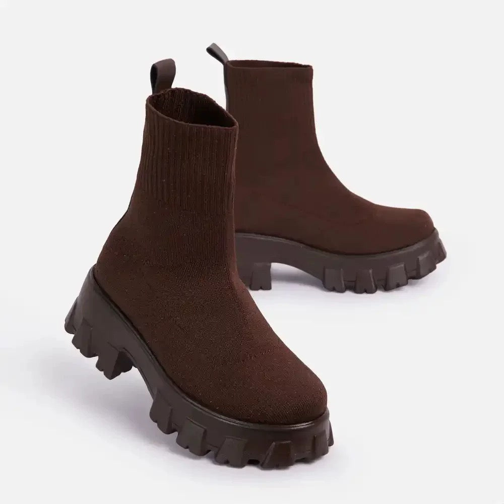 Chunky Knit Sock Boots – Ultra-Comfortable and Trendy Platform Design