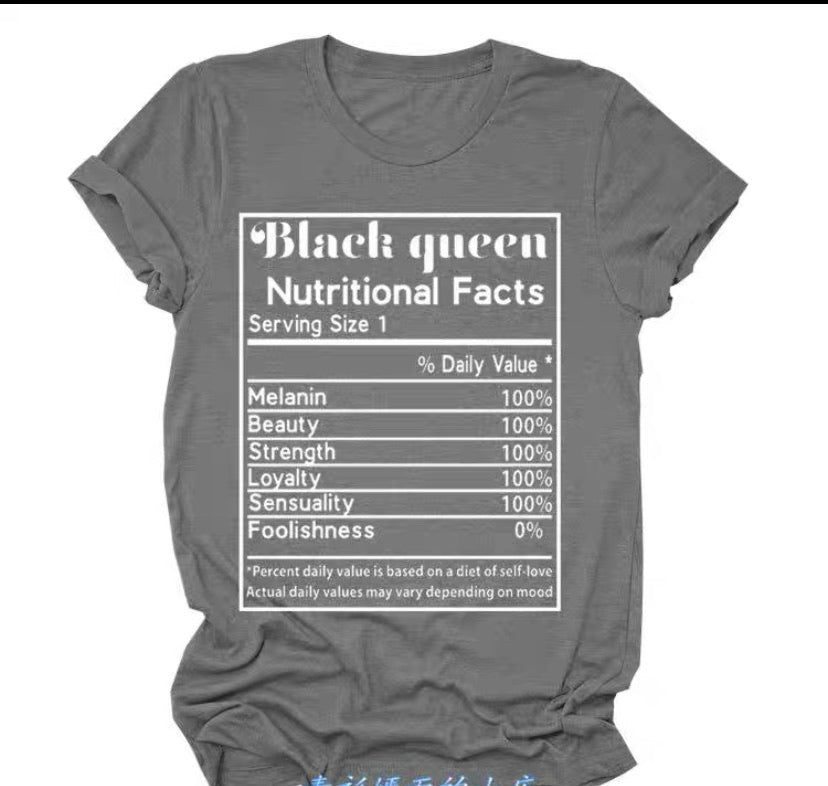 Black Queen Ingredients Facts T-Shirt