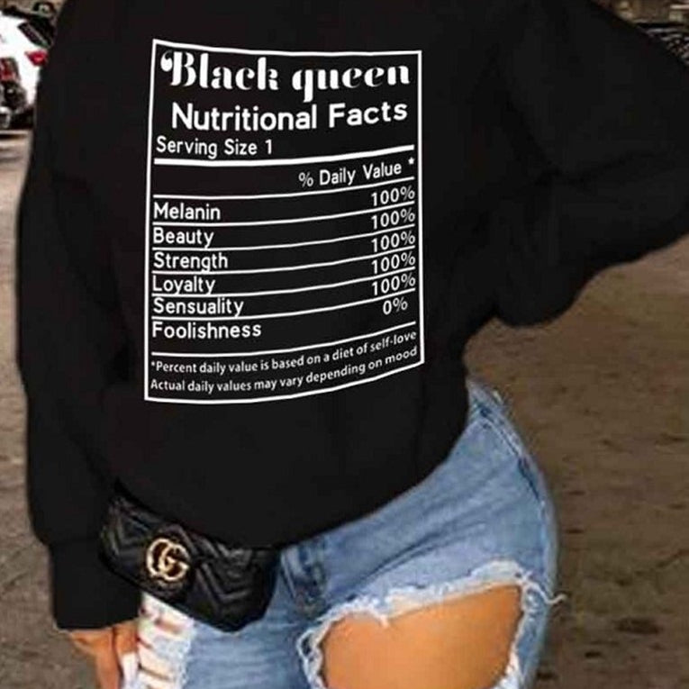 Black Queen Ingredients Facts Long Sleeve
