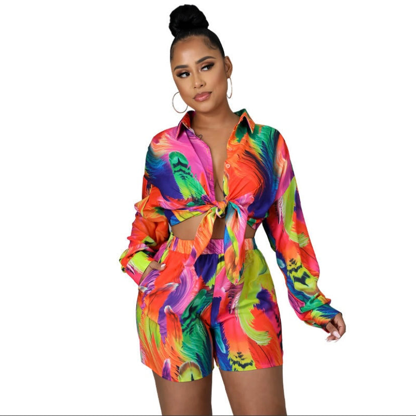 Vibrant Brushstroke 2 Piece Set