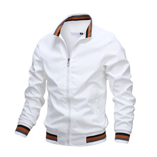 Men’s Lightweight Windbreaker Jacket - Classic Style with Ribbed Trim