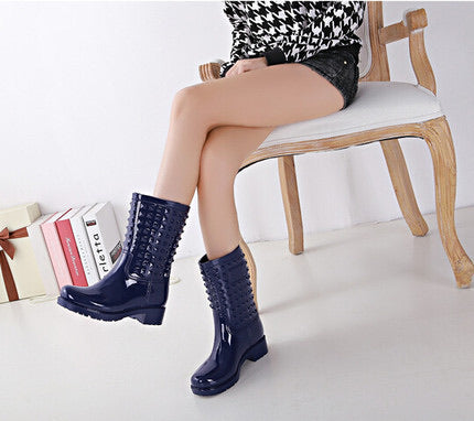 Studded Rain Boots.